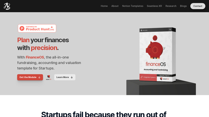 FinanceOS: StartOS' Startup Finance Hub Landing Page