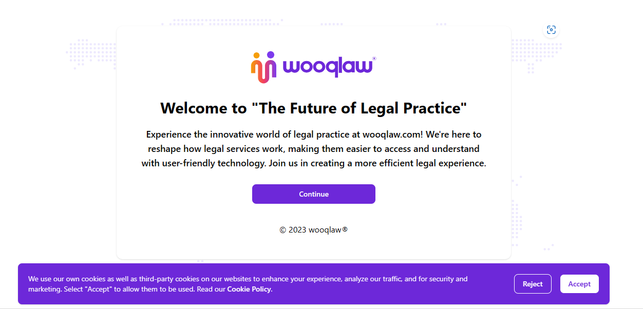 Wooqlaw Landing page