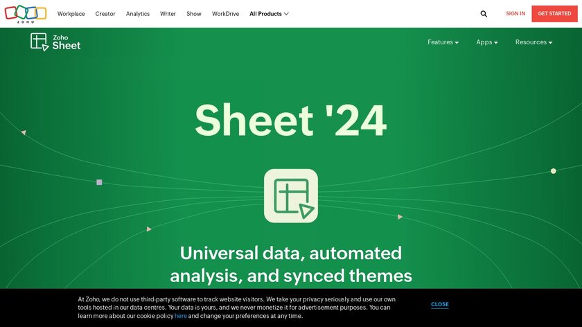 Zoho Sheet '24 Landing Page