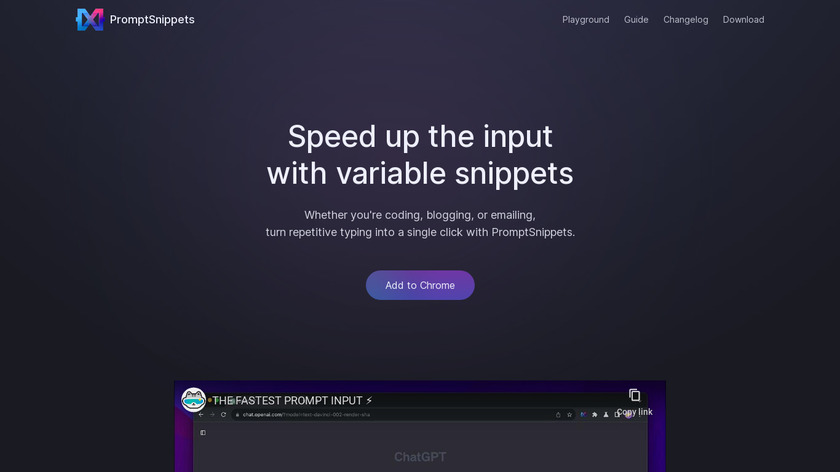 PromptSnippets Landing Page