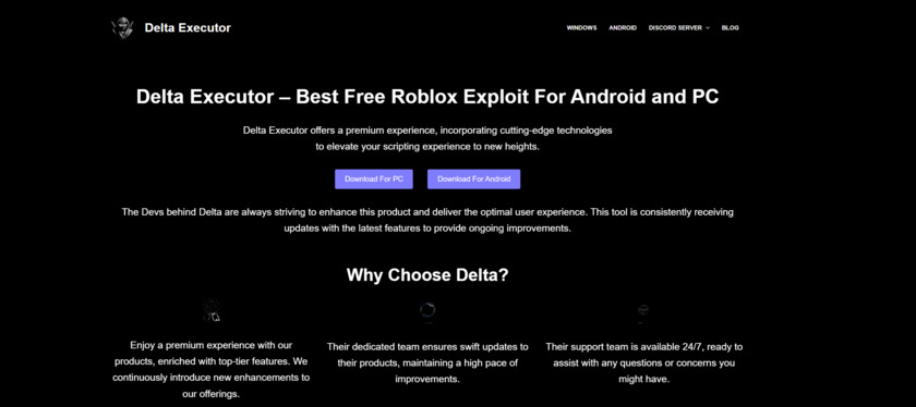 Delta Executor Landing Page