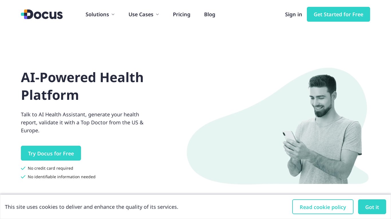 Docus.ai Landing page