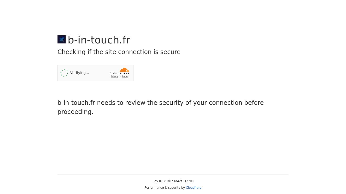 B in Touch Landing page
