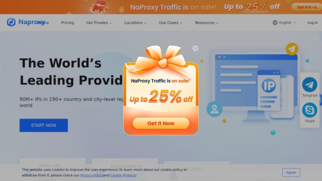 Naproxy Landing page