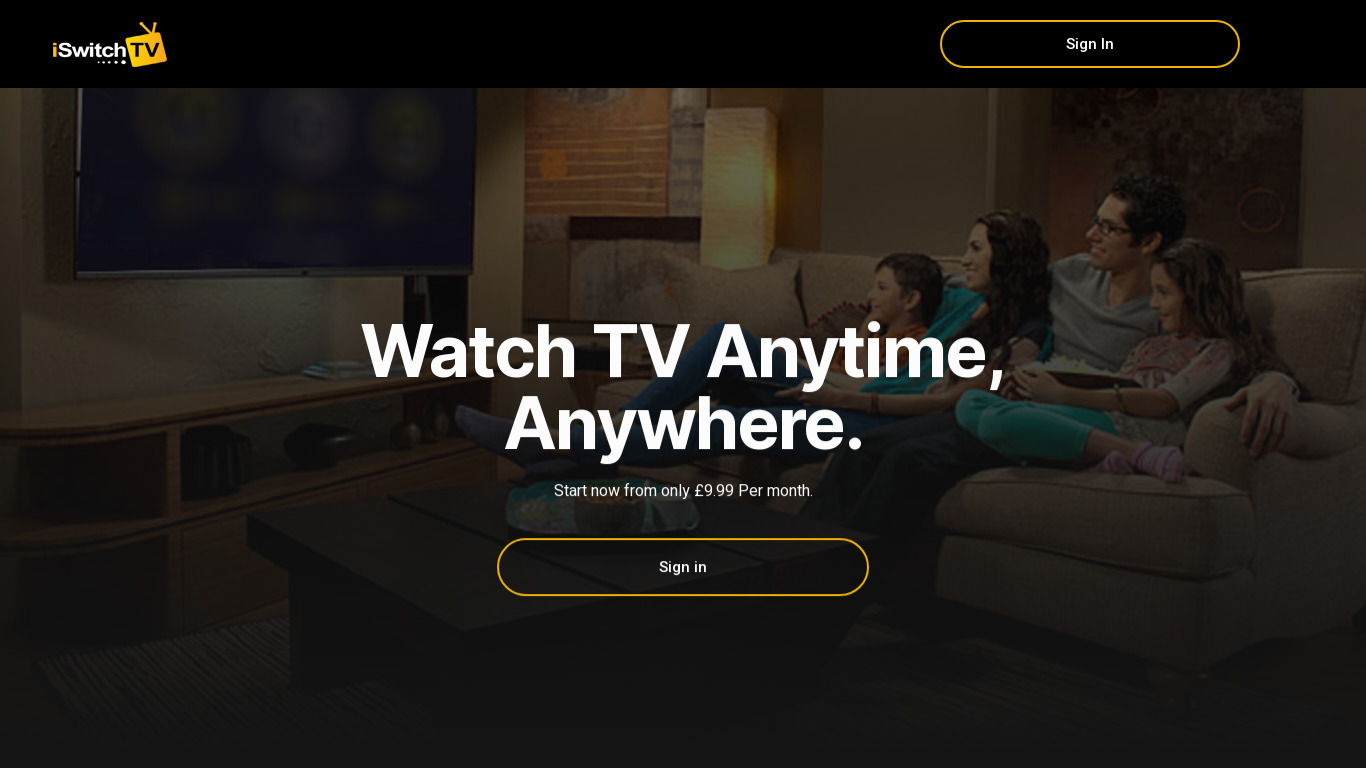 iSwitchTV Landing page