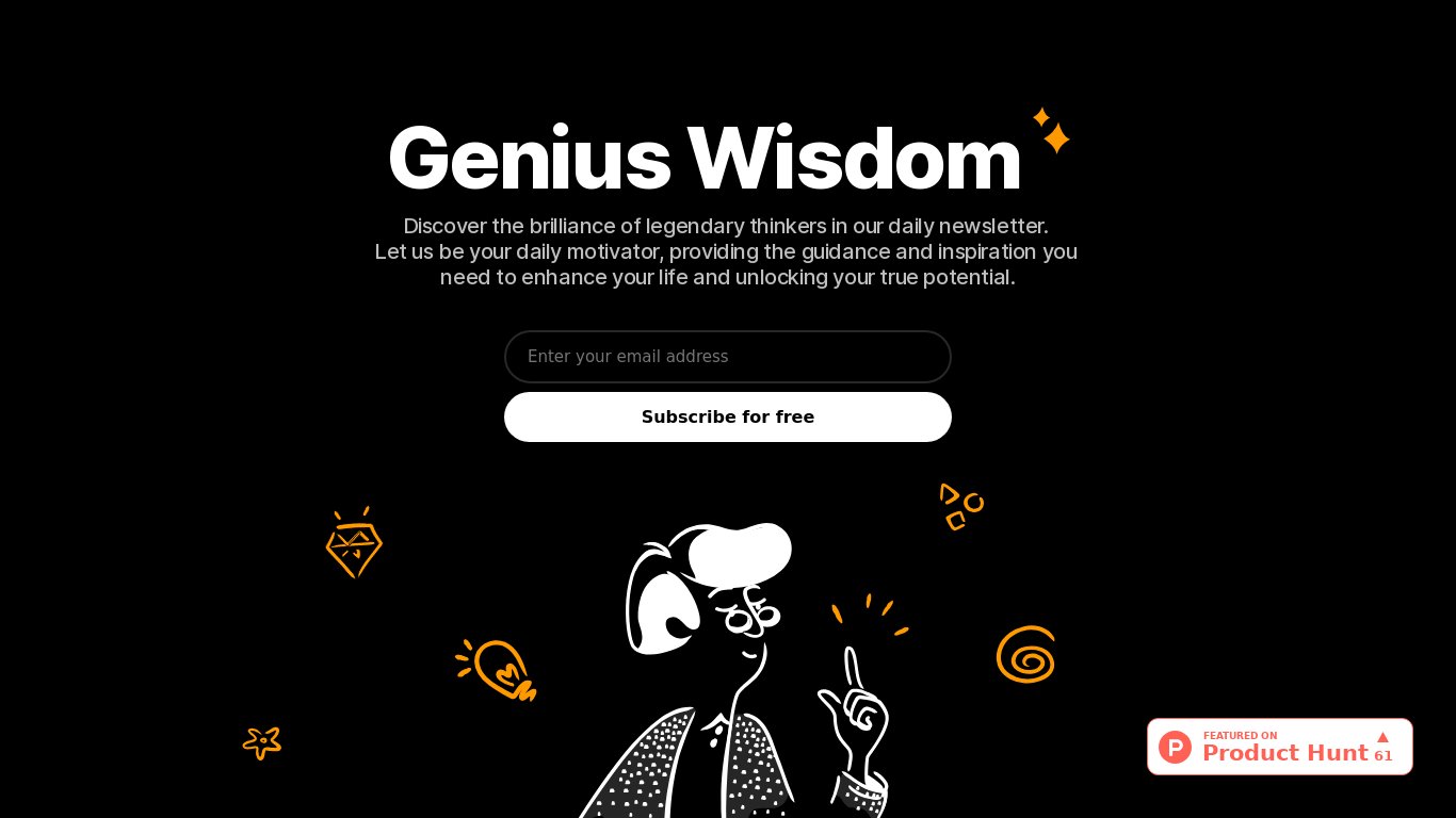 Genius Wisdom Landing page