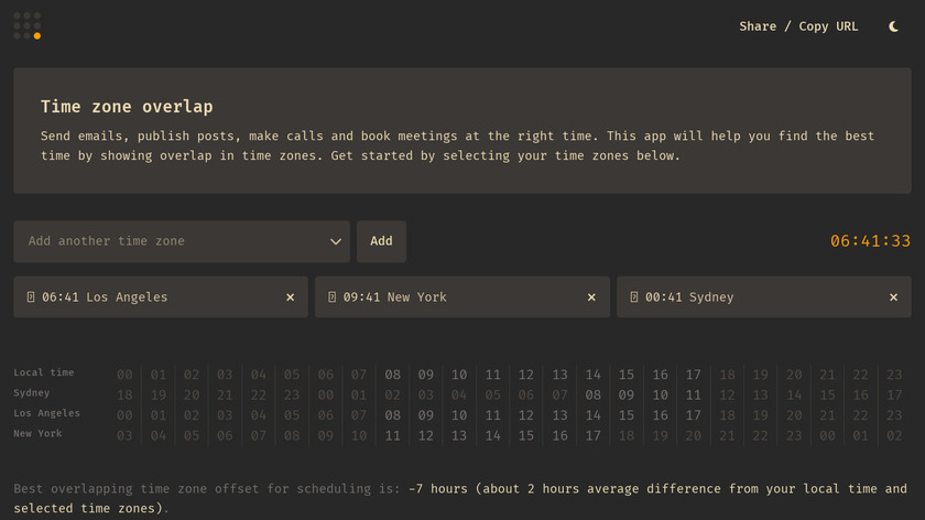 Time zone overlap Landing Page