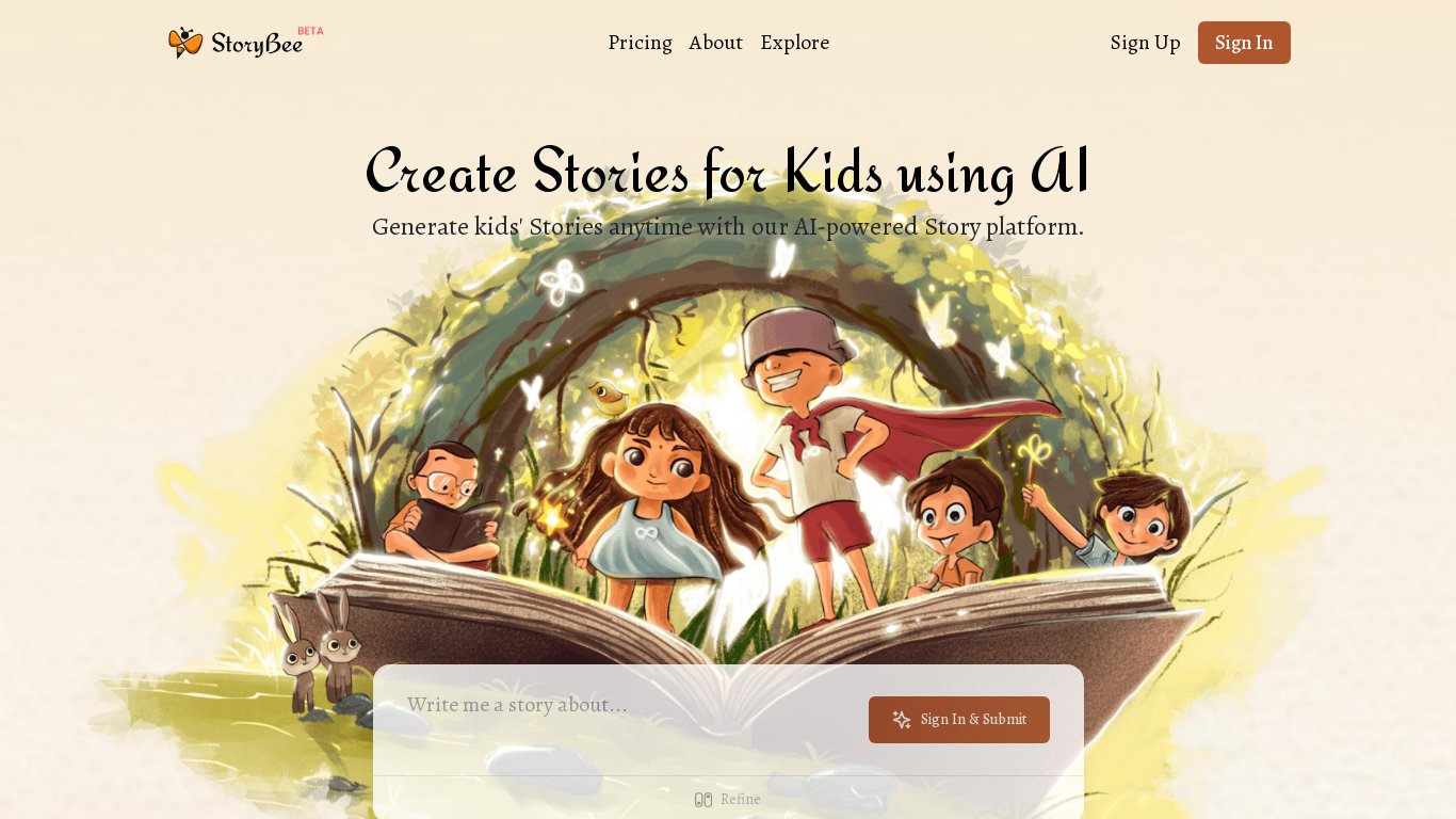 StoryBee Landing page