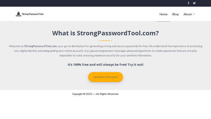 Strong Password Tool Landing Page