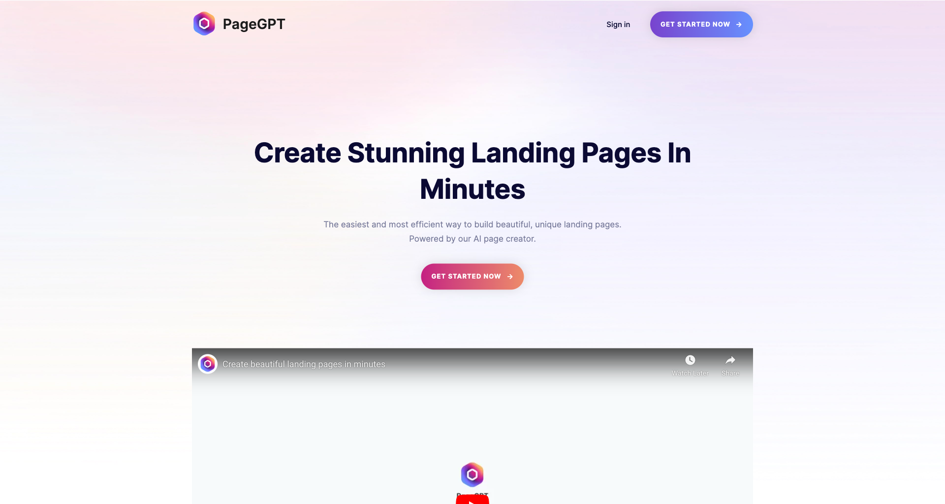 PageGPT Pro Landing page