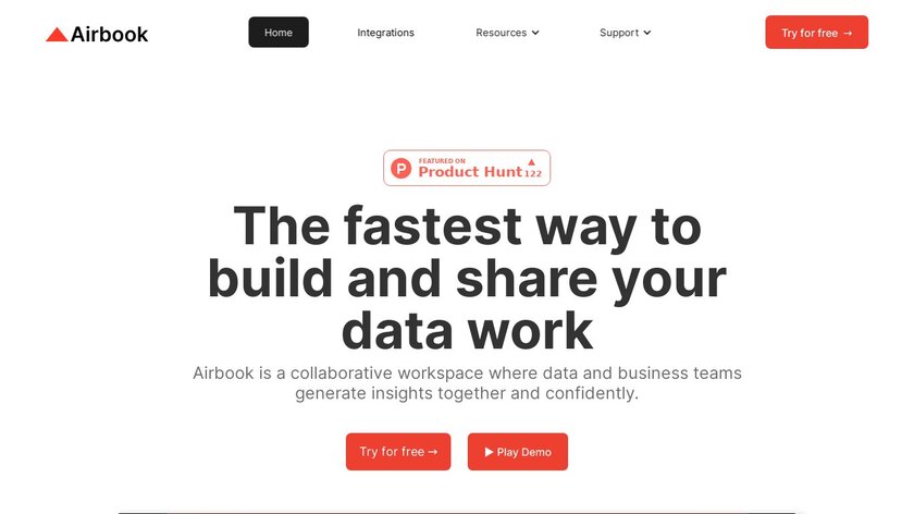 Airbook - A Collaborative Data Workspace Landing Page