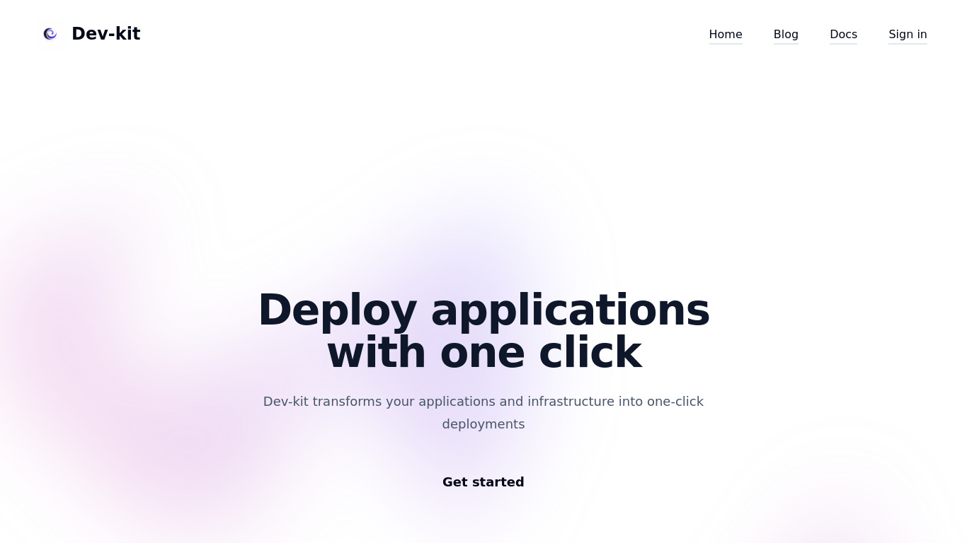 Dev-kit.io Landing page