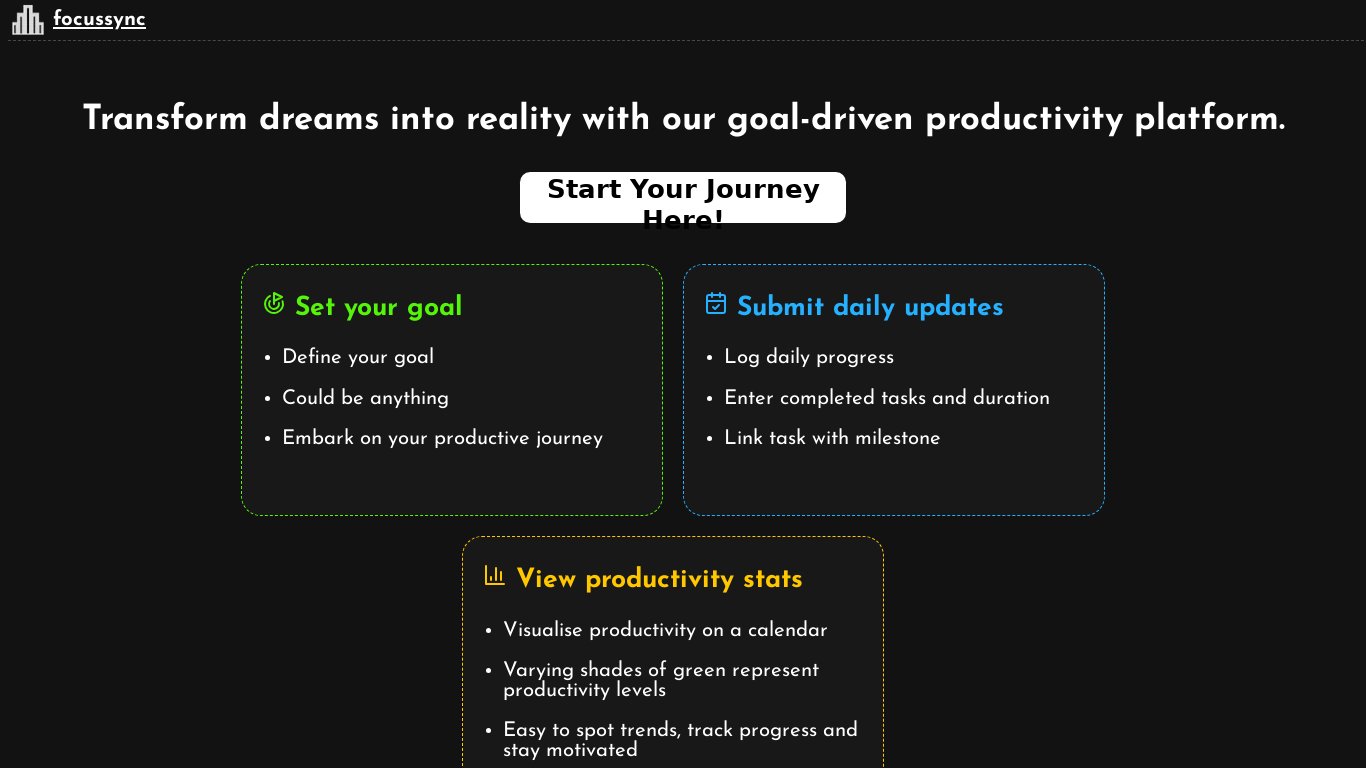 FocusSync Landing page