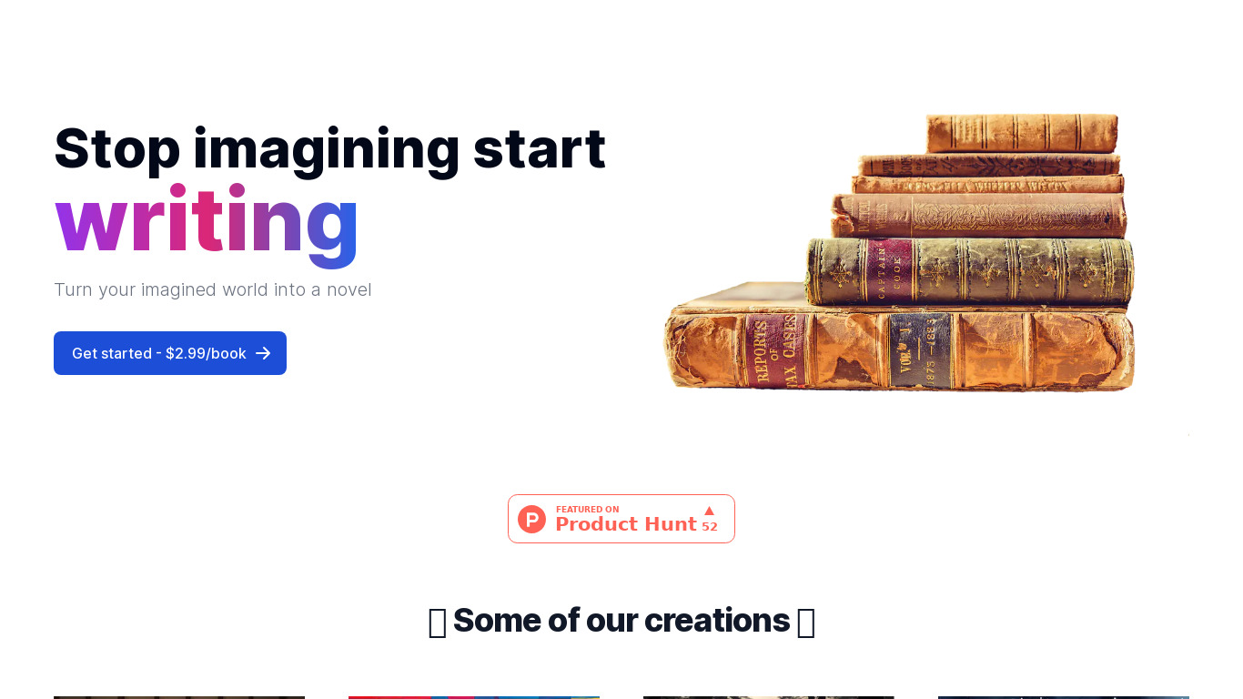 AuthorGPT Landing page