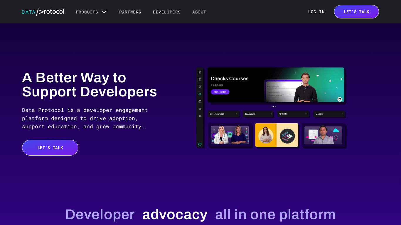 Data Protocol Landing page
