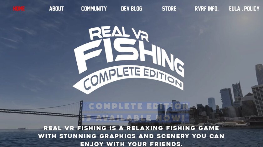 RealVR Fishing Landing Page