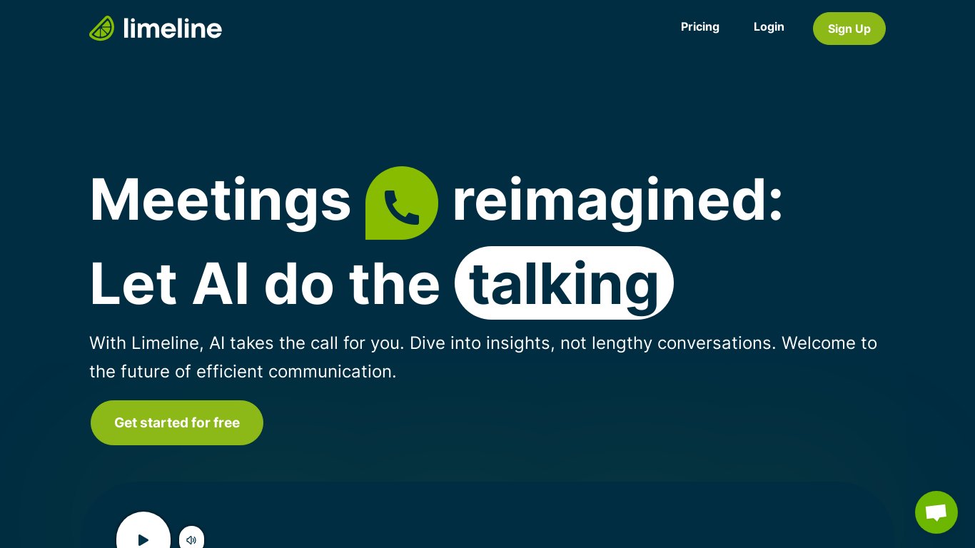 Limeline Landing page