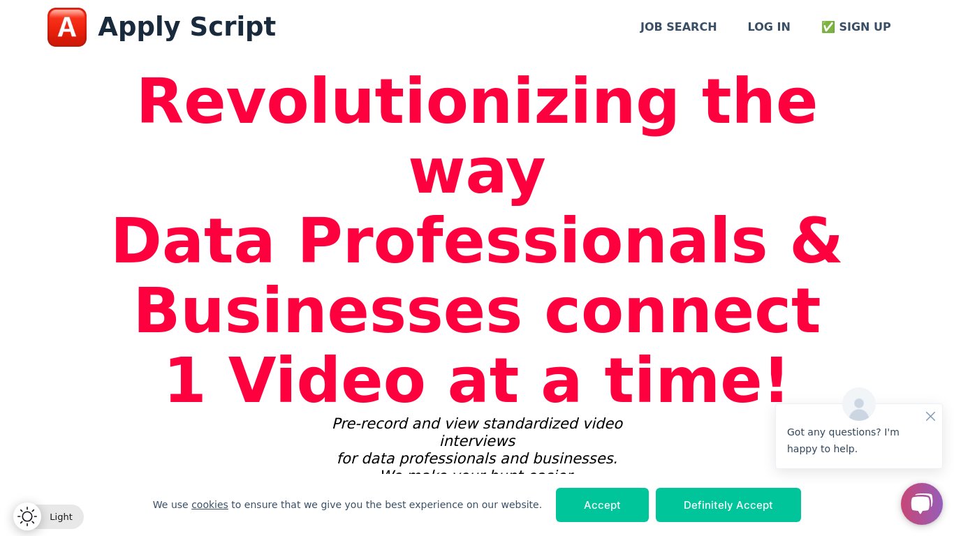 🅰️Apply Script Landing page