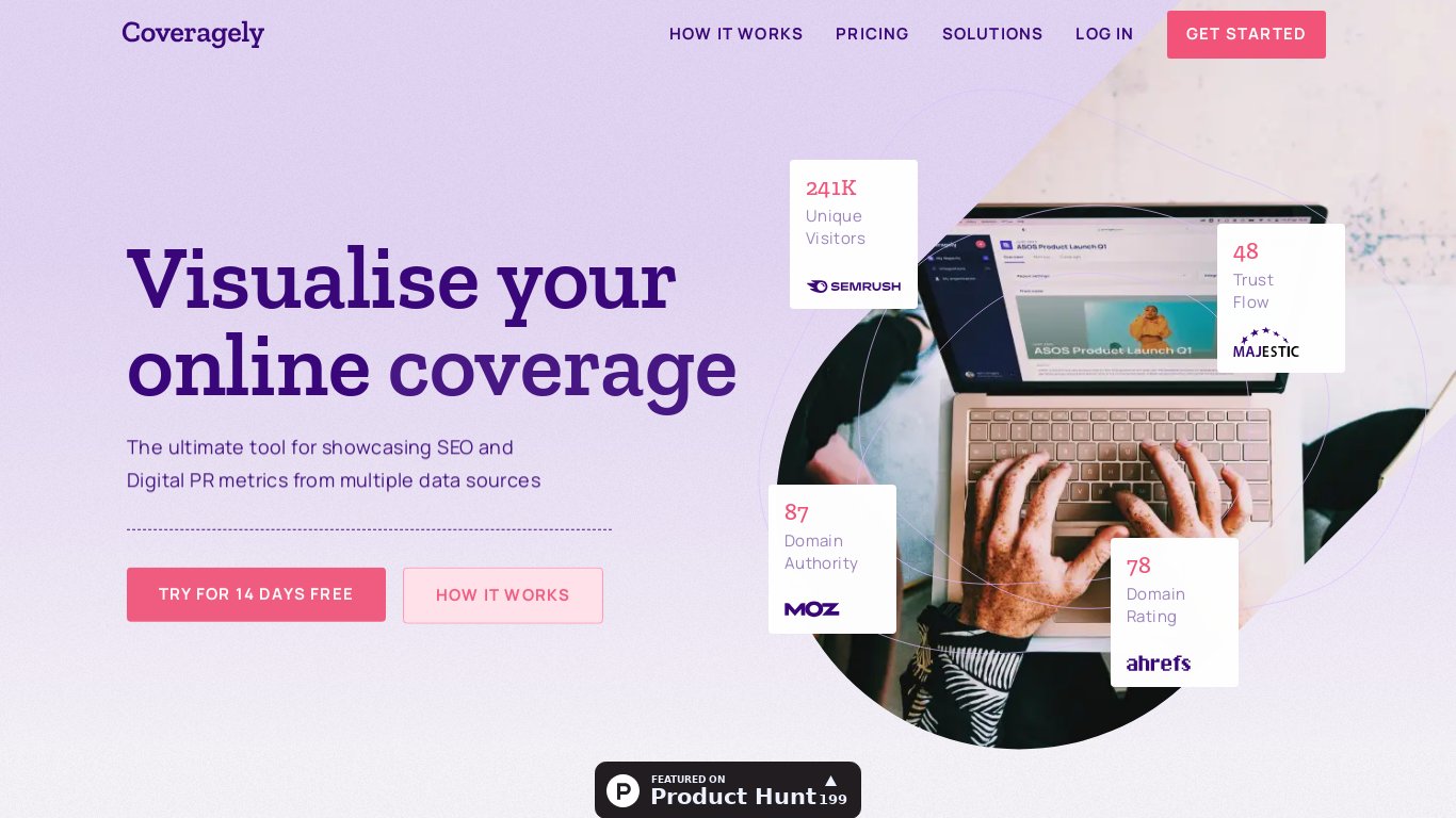 Coveragely Landing page