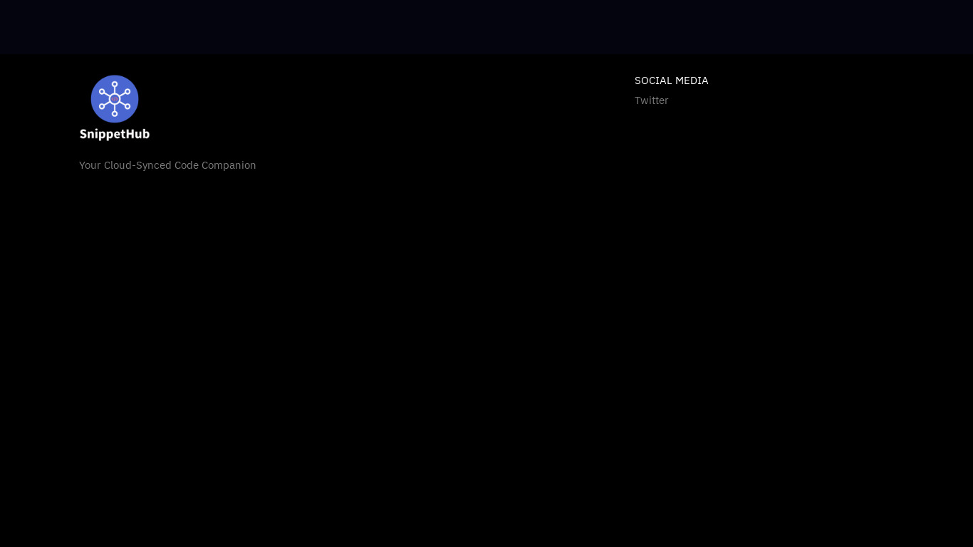 SnippetHub Landing page