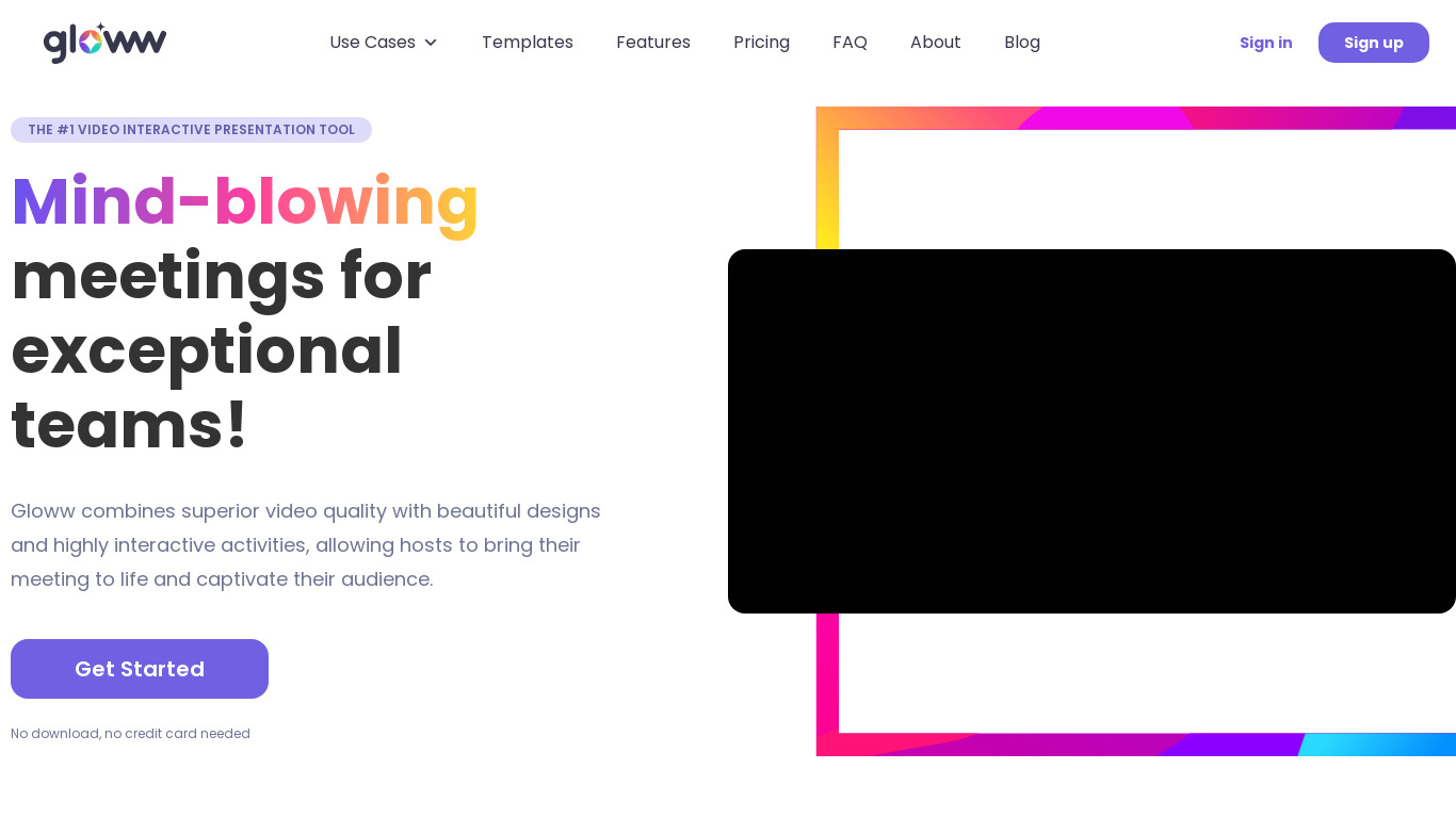 Gloww Landing page