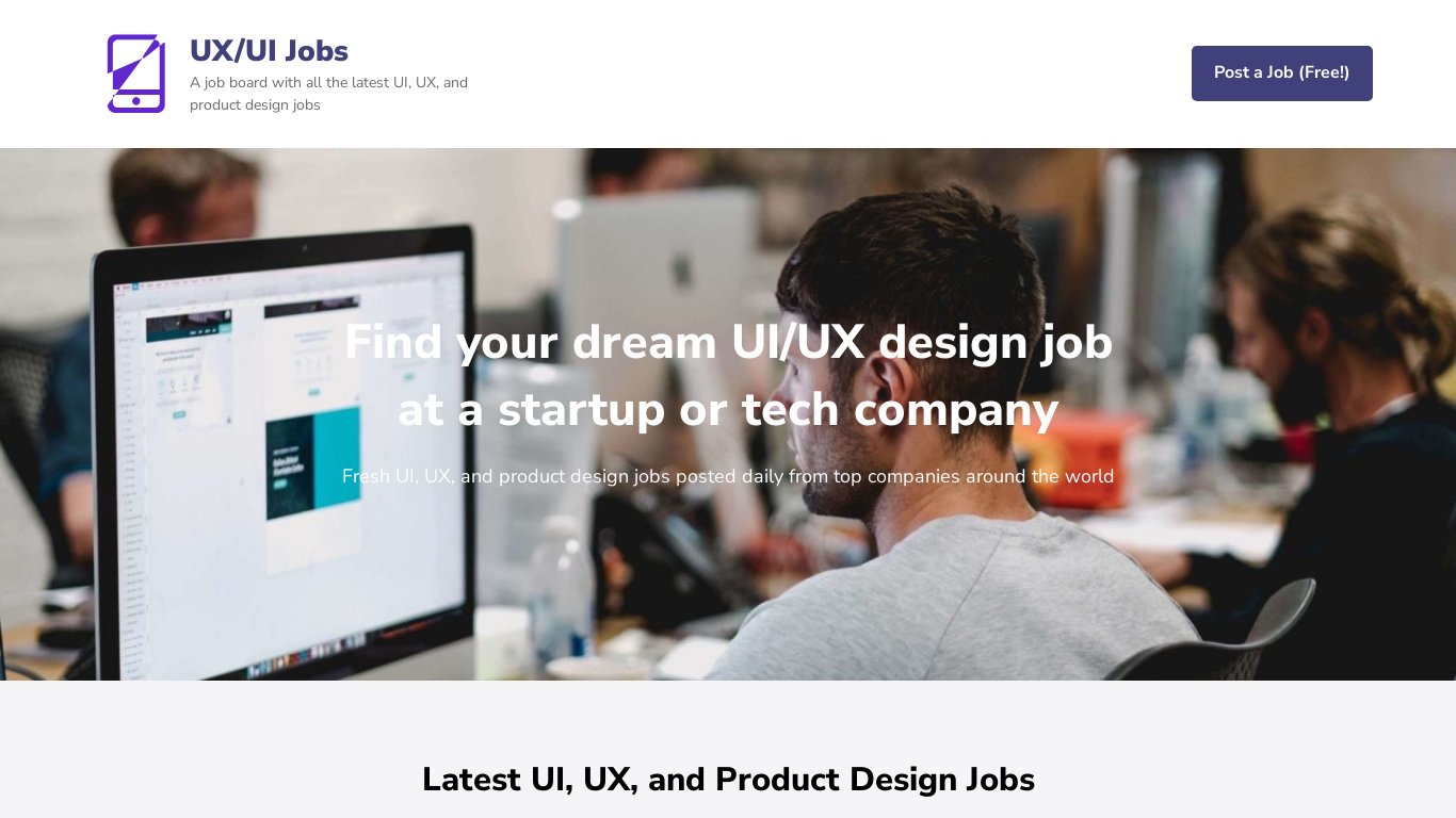 UX/UI Jobs Landing page
