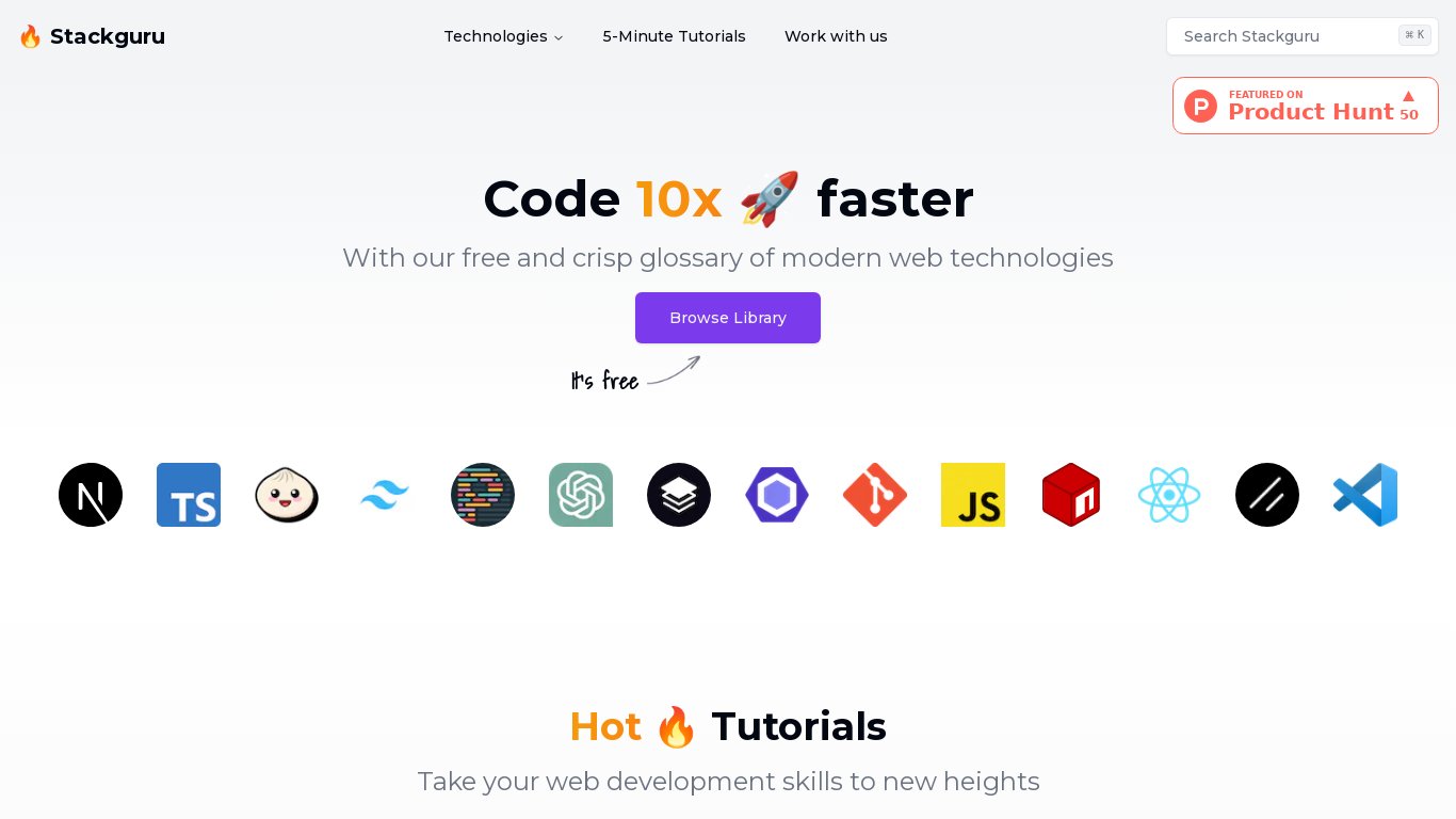 Stackguru Landing page