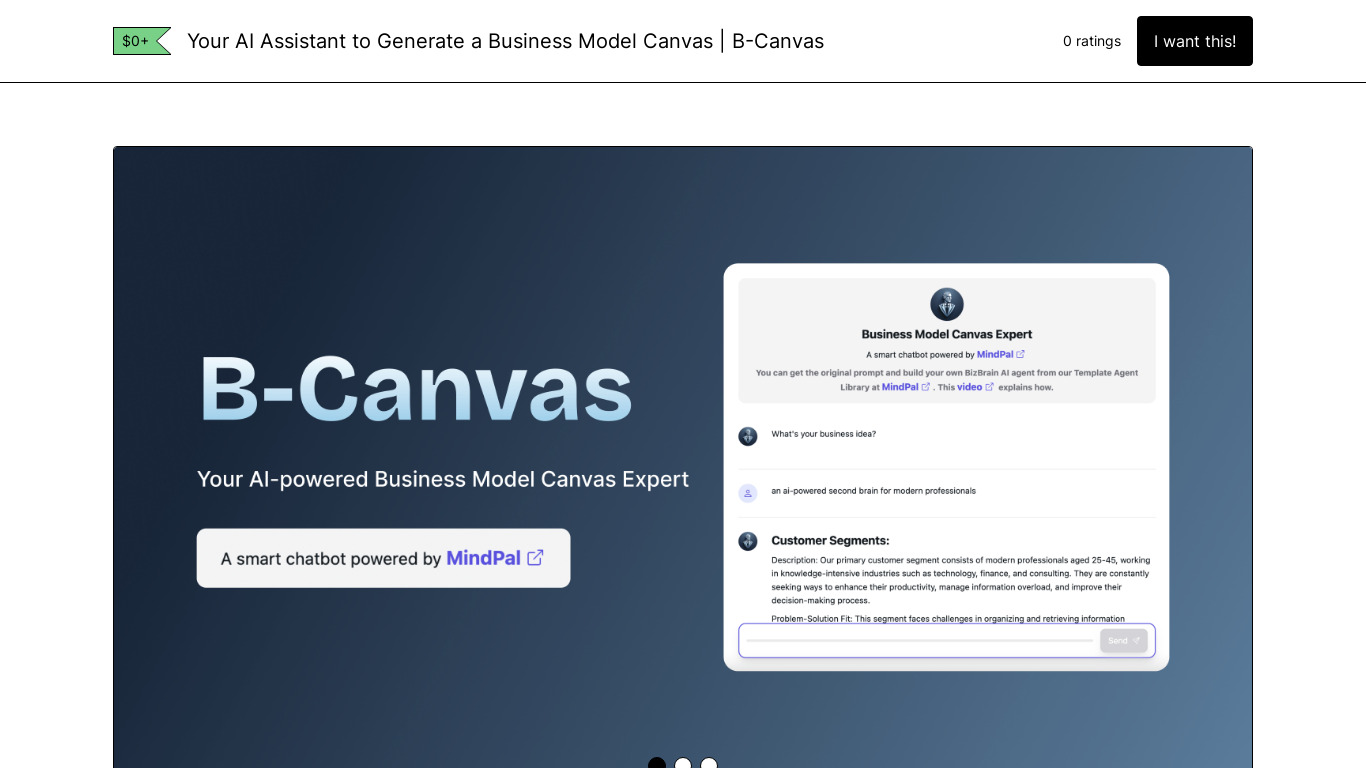 B-Canvas Landing page