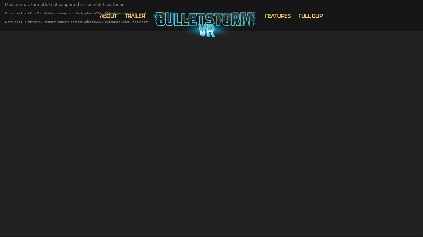 Bulletstorm Landing page