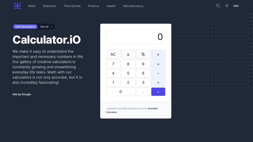CALCULATOR.IO Landing Page