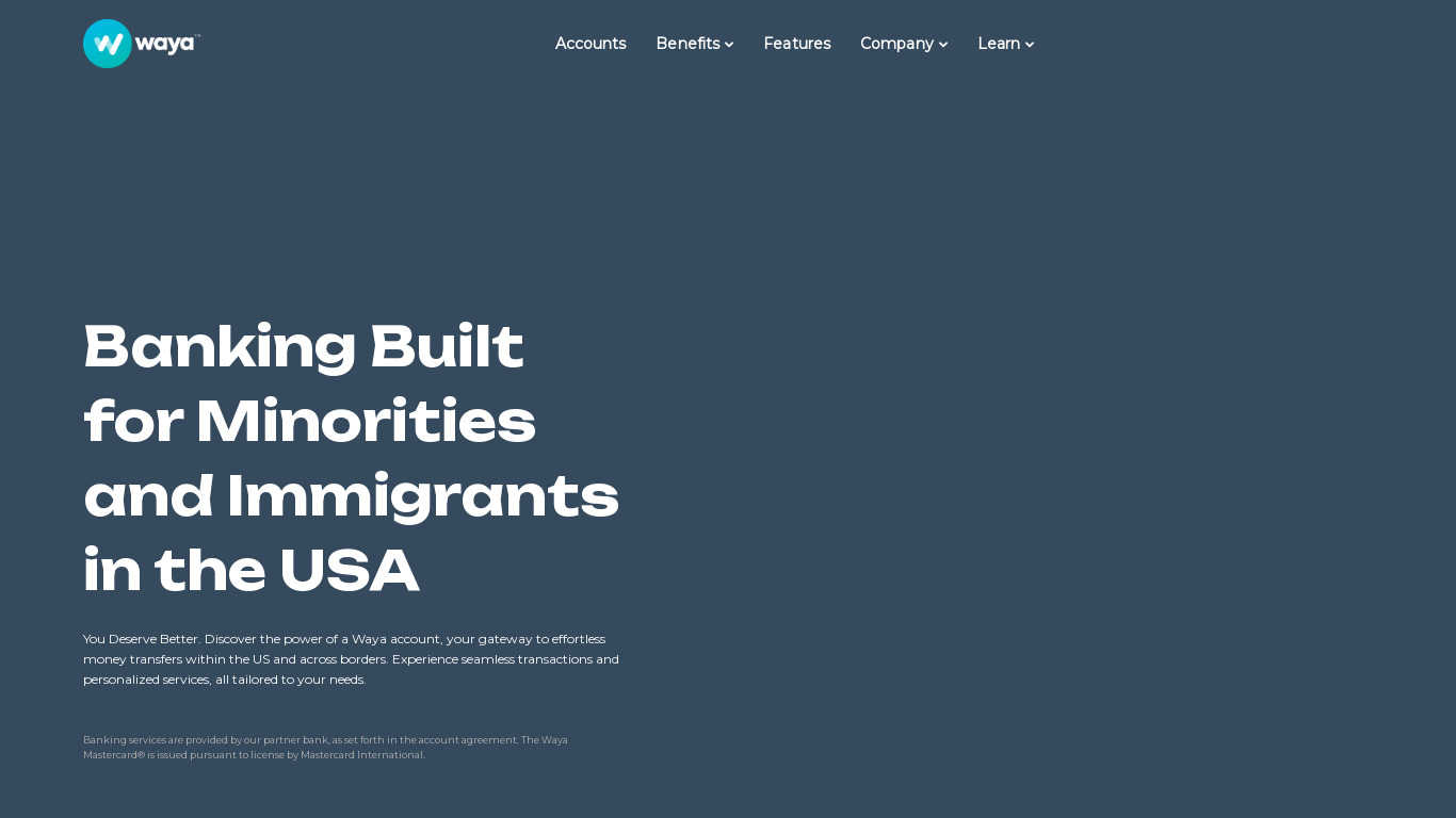 Waya Landing page