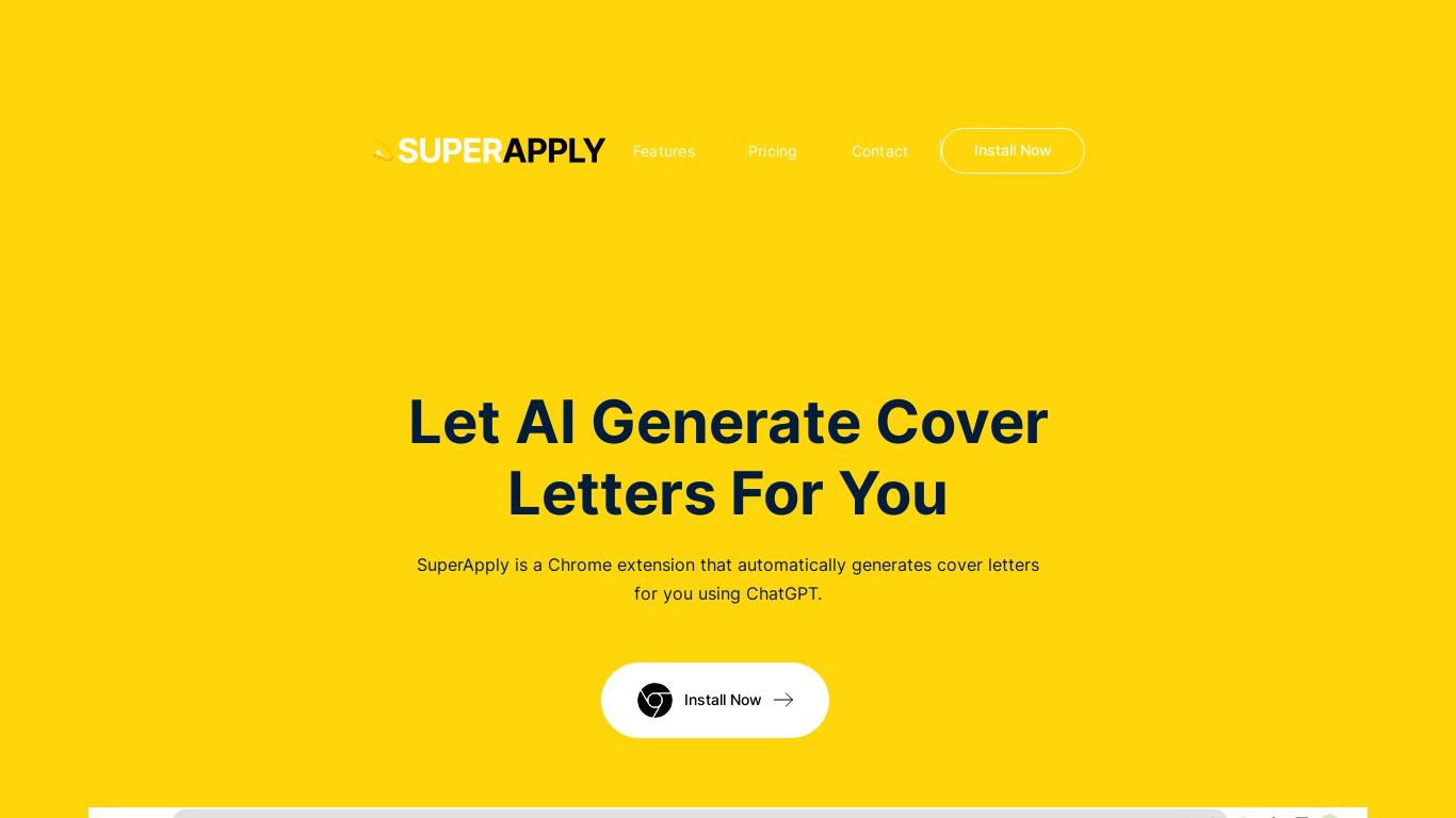 SuperApply.co Landing page