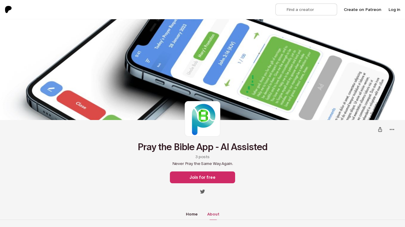 Pray the Bible - AI Assisted Landing page