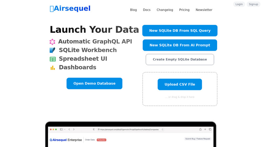Airsequel Landing Page