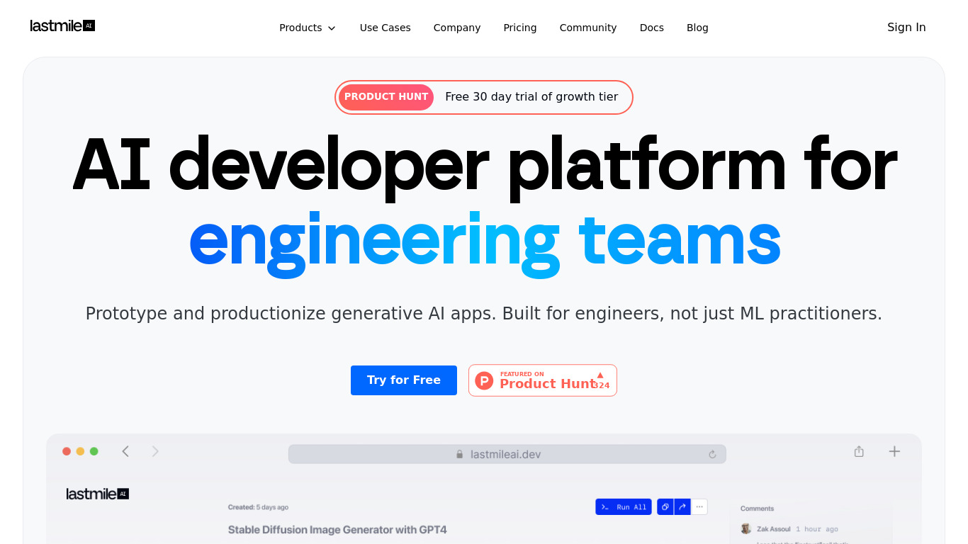 LastMile AI Landing page