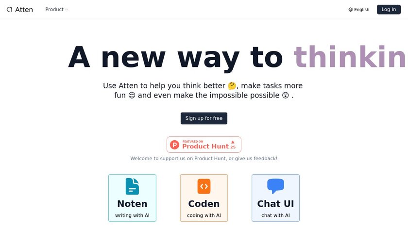 Atten AI Landing Page