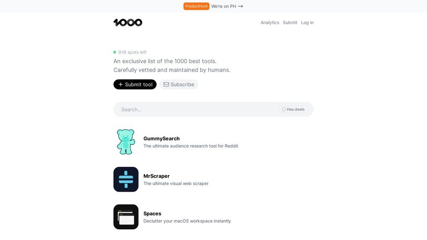 1000.tools Landing Page