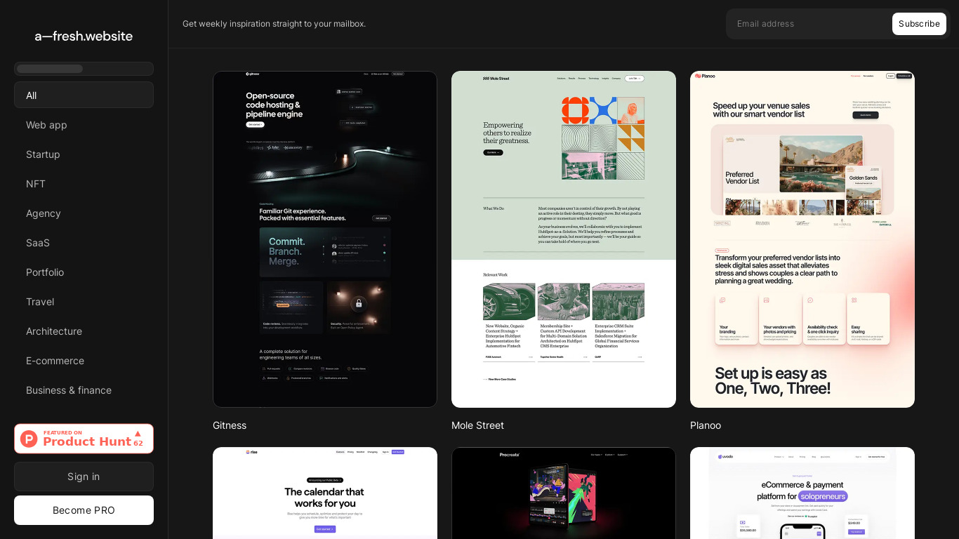a-fresh.website Landing page
