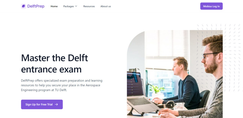 DelftPrep Landing Page