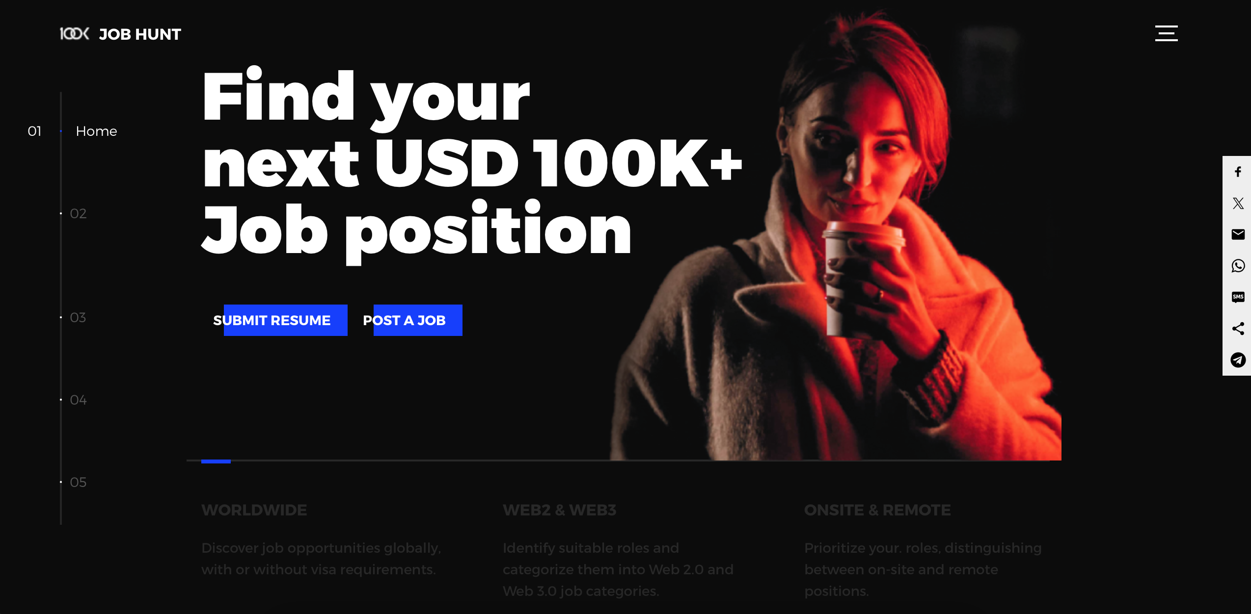 100K Job Hunt Landing page