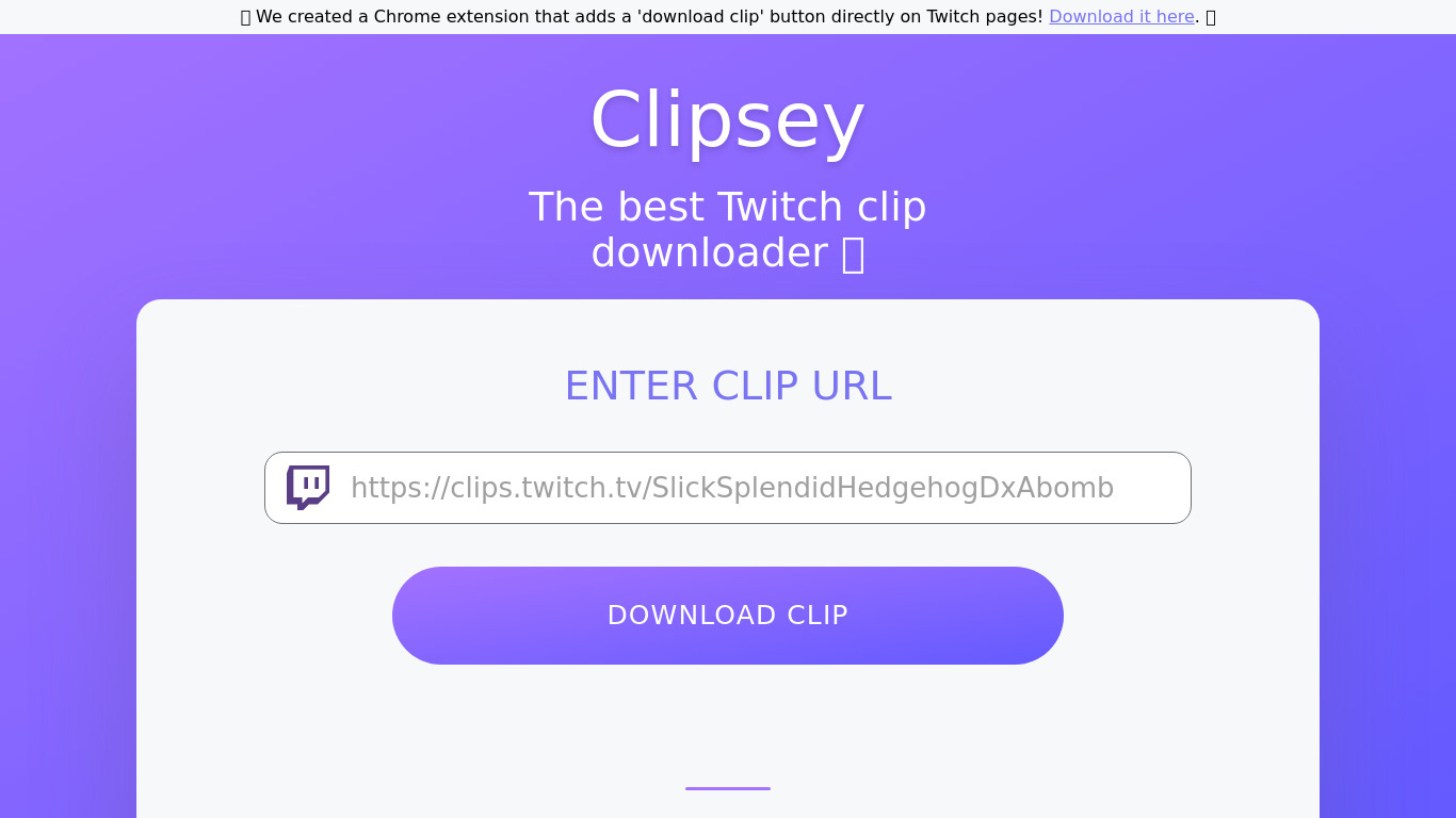 Clipsey Landing page