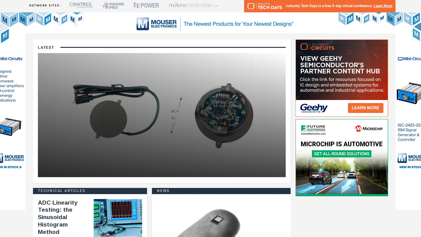 All About Circuits Electronic Search Landing page