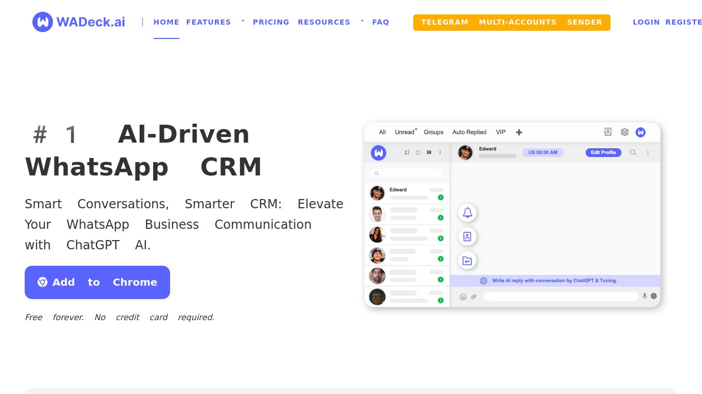 WADeck AI Landing page