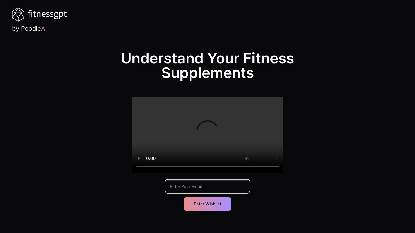 fitnessgpt by PoodleAI Landing page