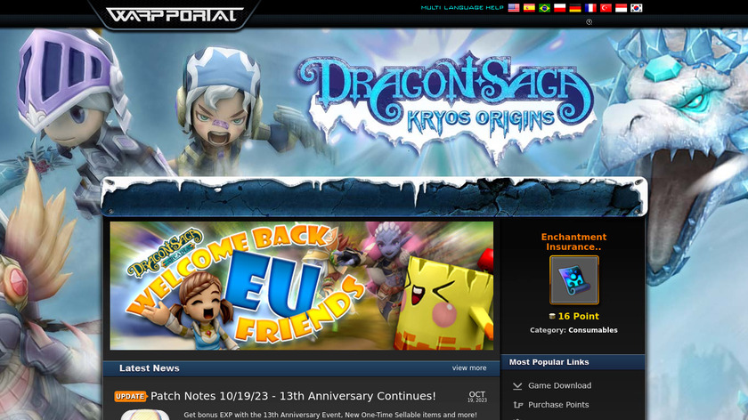 Dragonica Landing Page