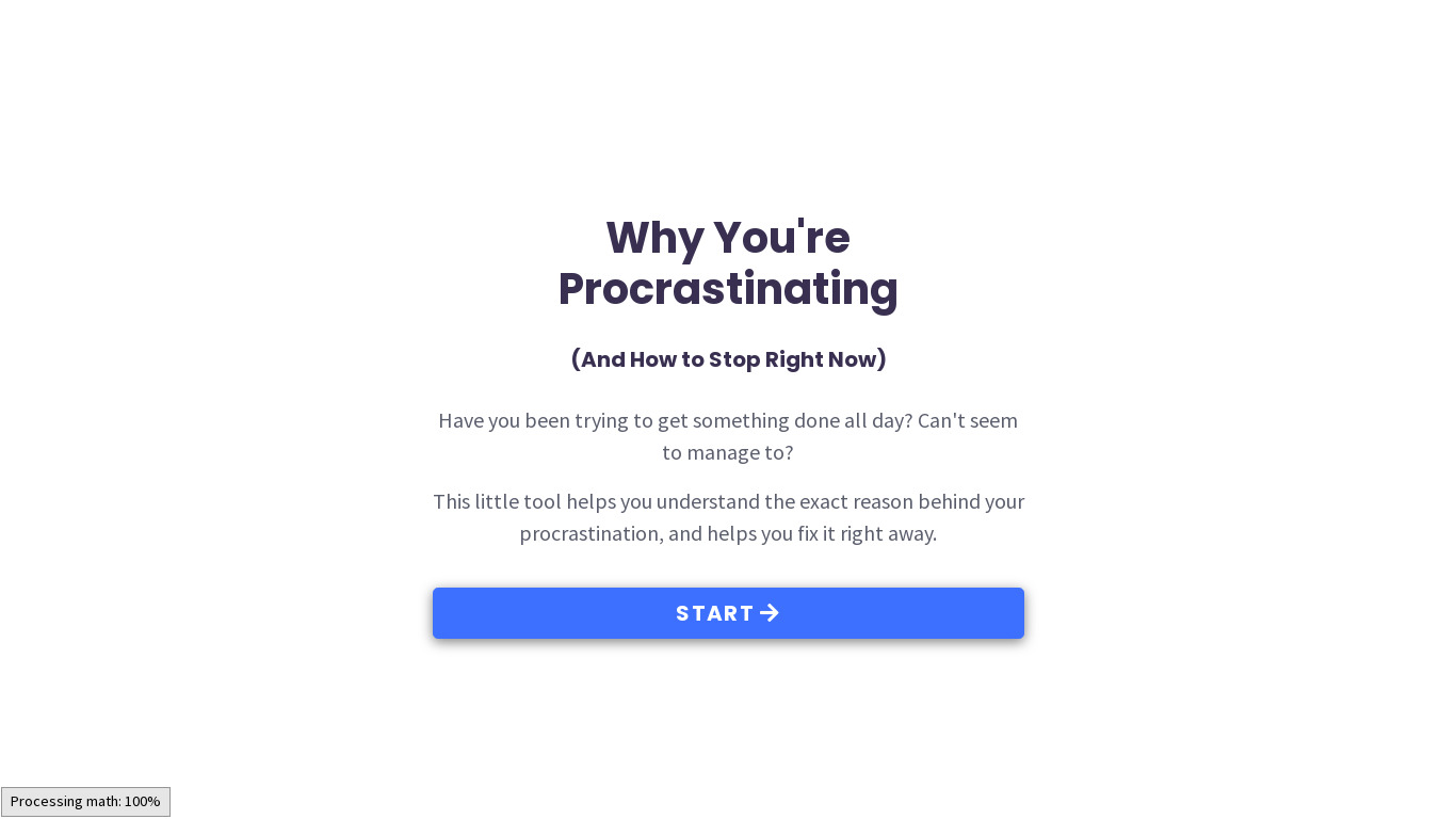 Why Do I Procrastinate? Landing page