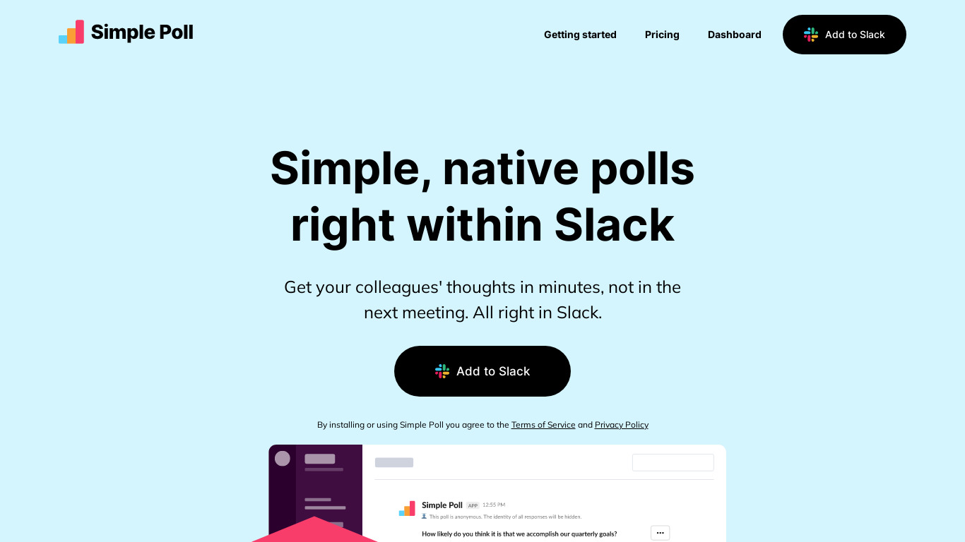 Simple Poll Landing page