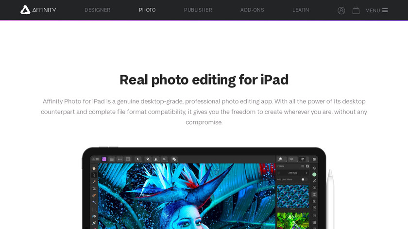 Affinity Photo for iPad Landing Page