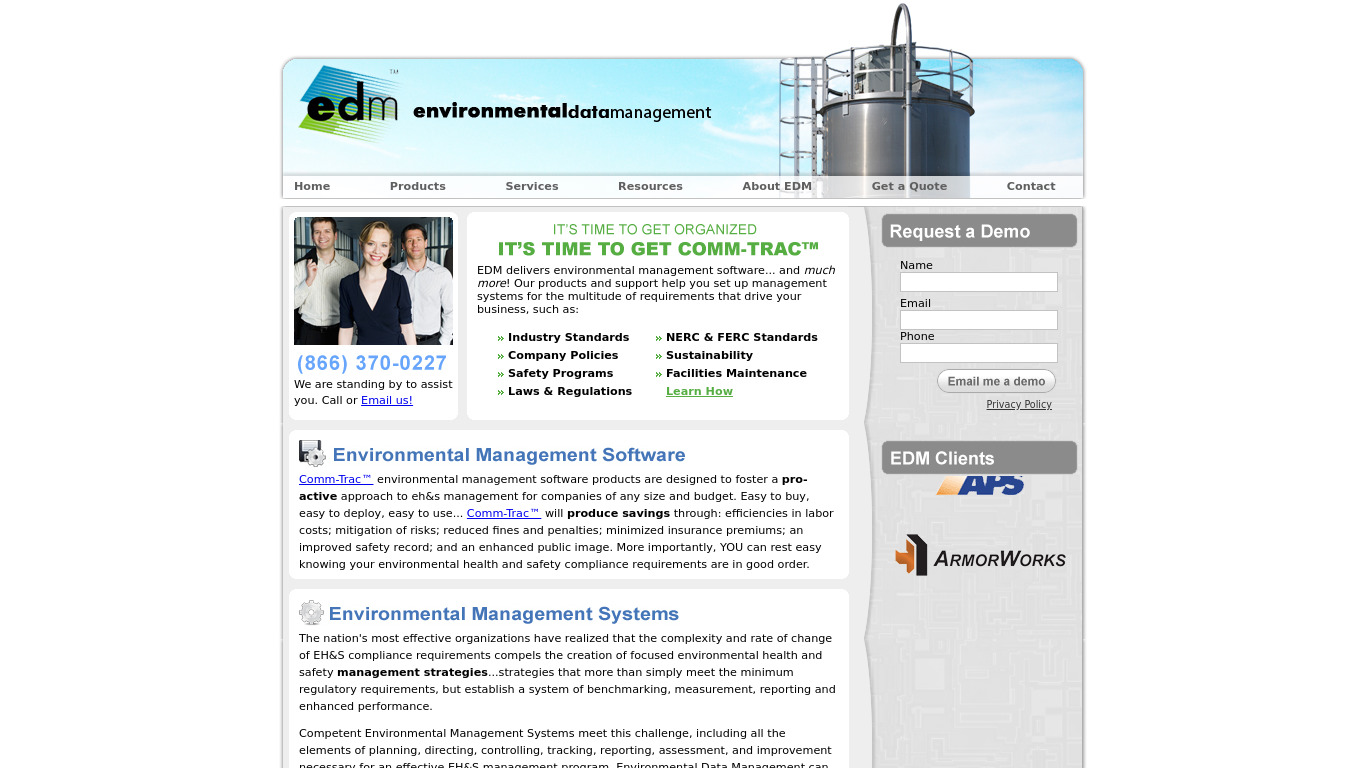 Comm-Trac Landing page
