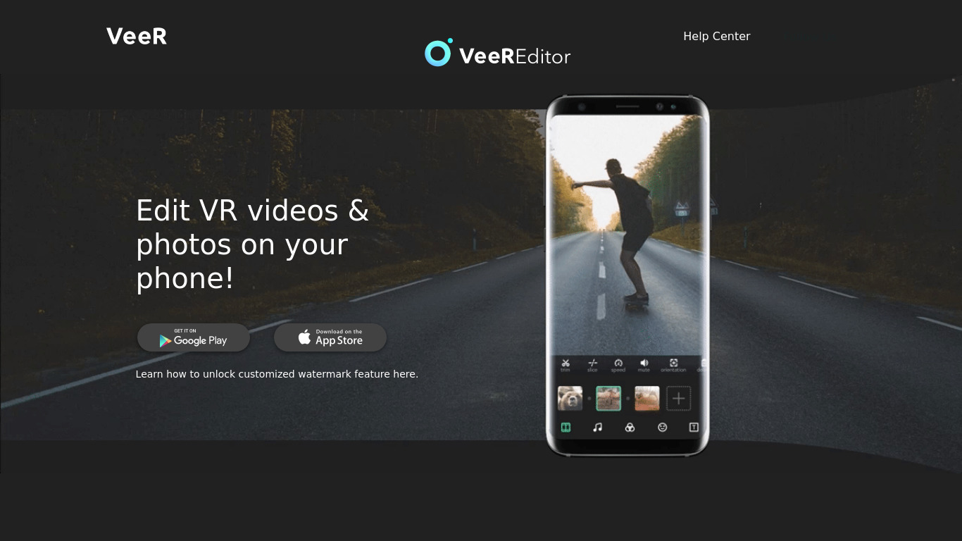VeeR Editor Landing page